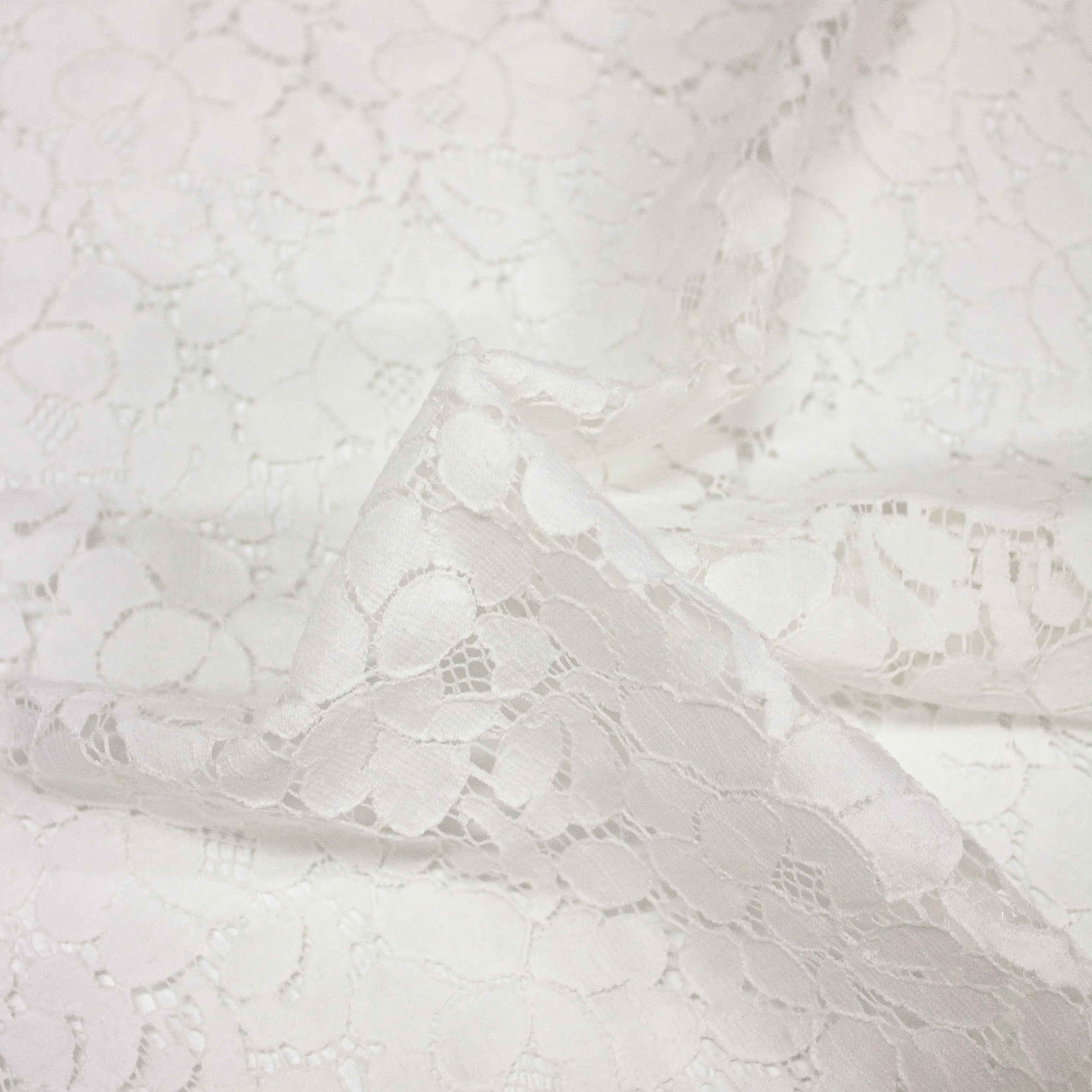 Alina Off White Floral Polyester Lace