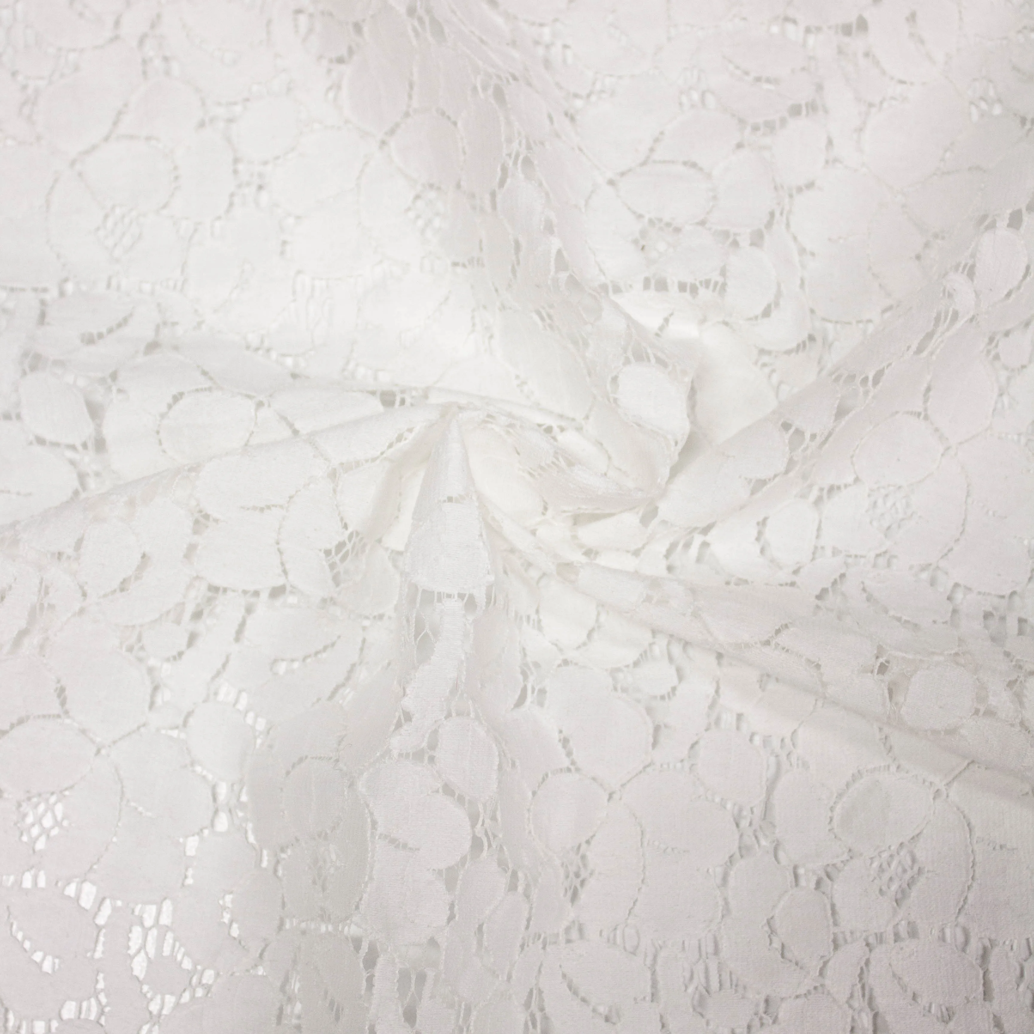 Alina Off White Floral Polyester Lace