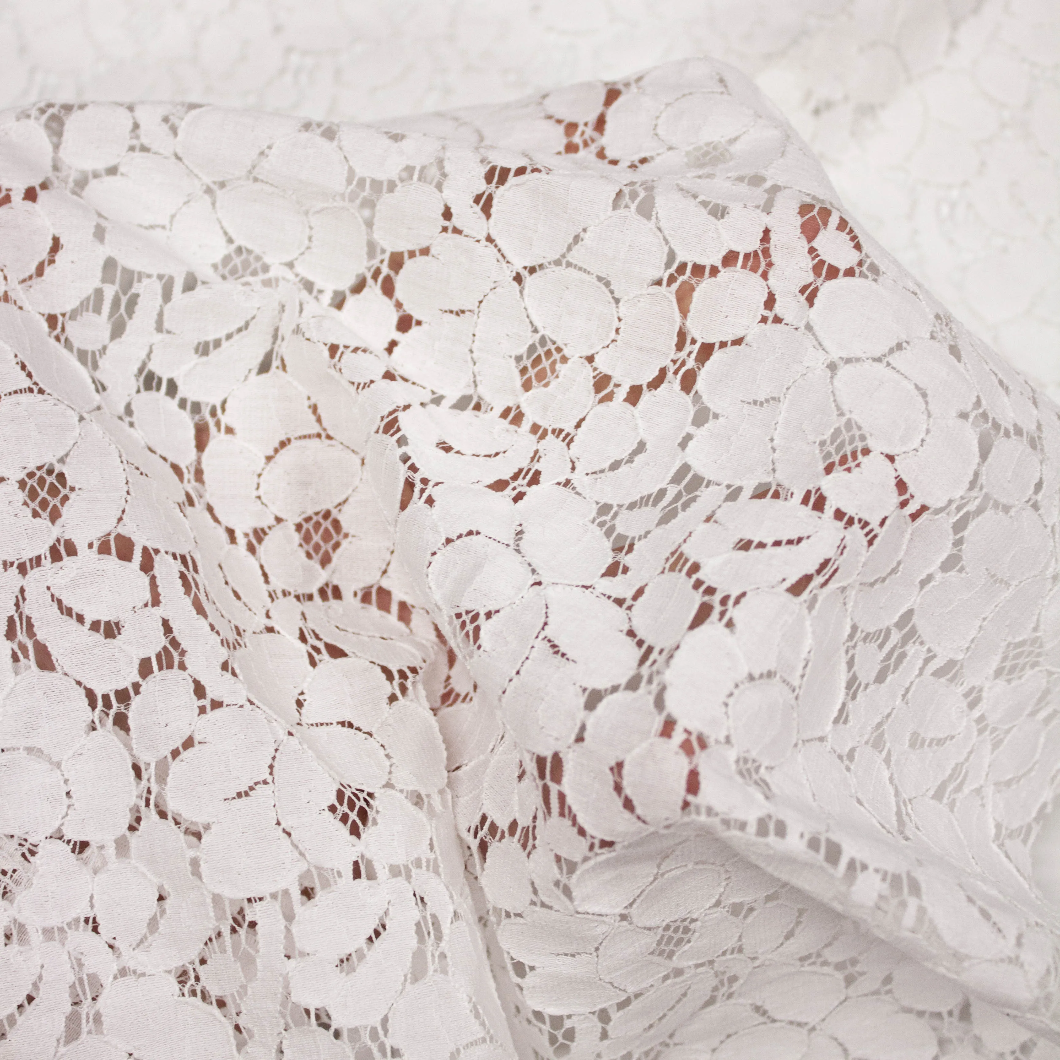 Alina Off White Floral Polyester Lace