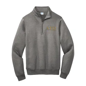 Alpha Tau Omega Quarter Zip Embroidered Greek Letters