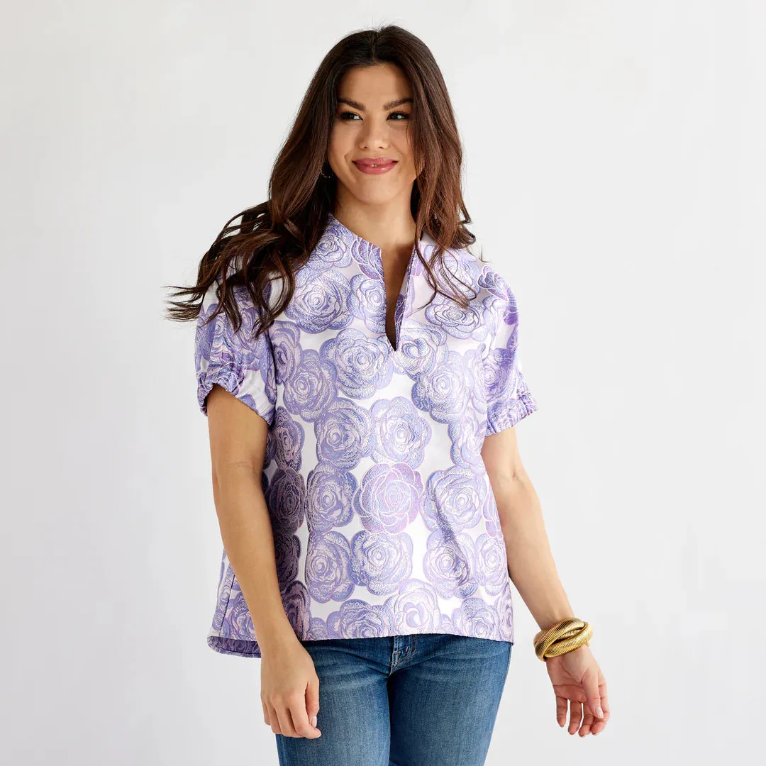 Betsy Jacquard Rose Top