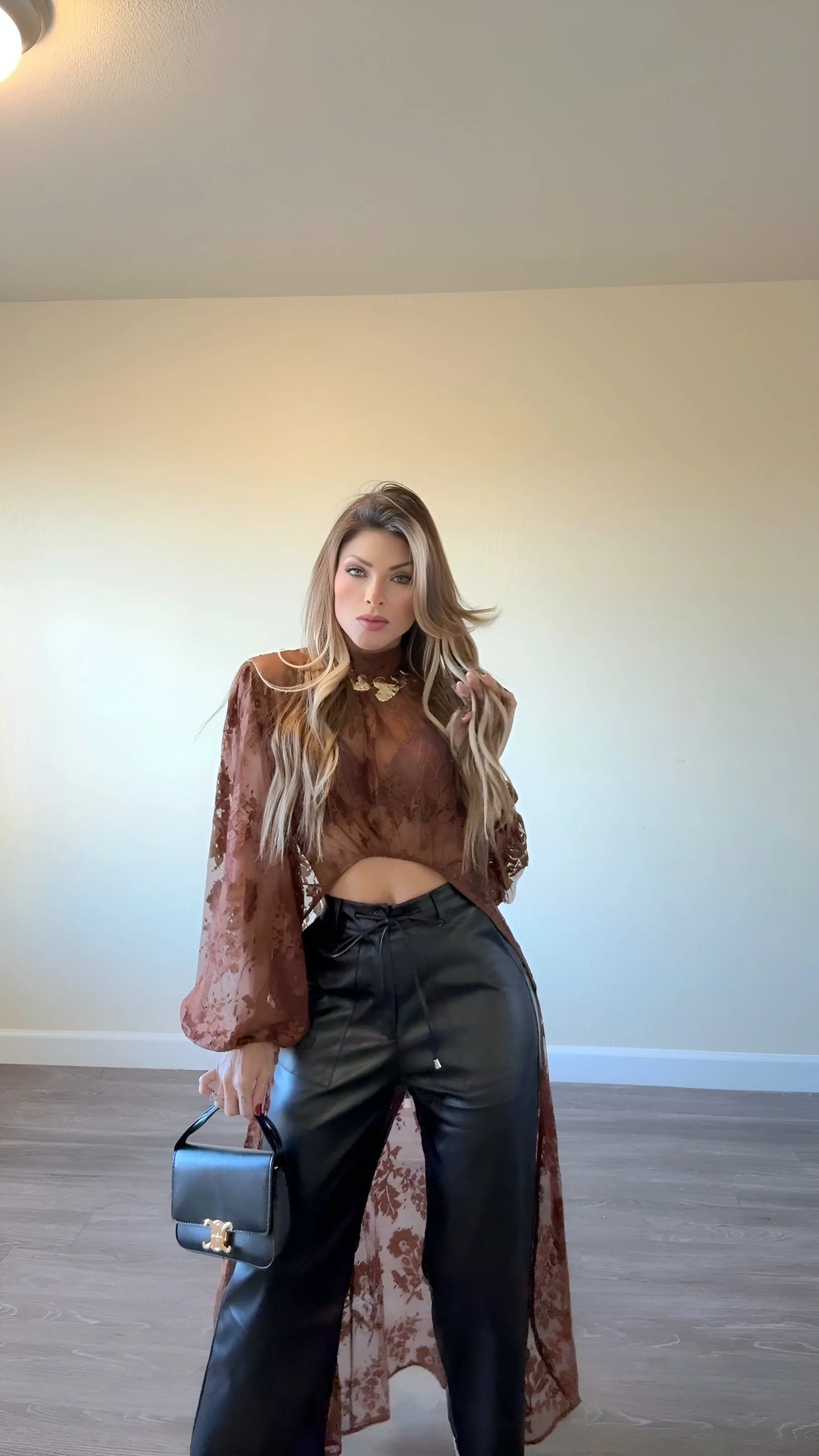 Black vegan leather pants