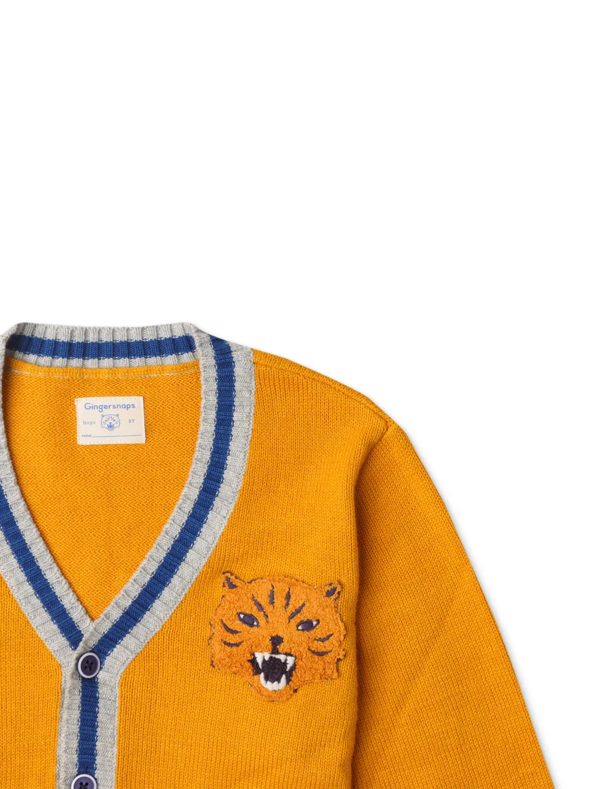 BOYS INTARSIA TIGER HEAD CARDIGAN