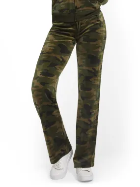 Camo-Print Velour Straight-Leg Pant - Dreamy Velour Collection