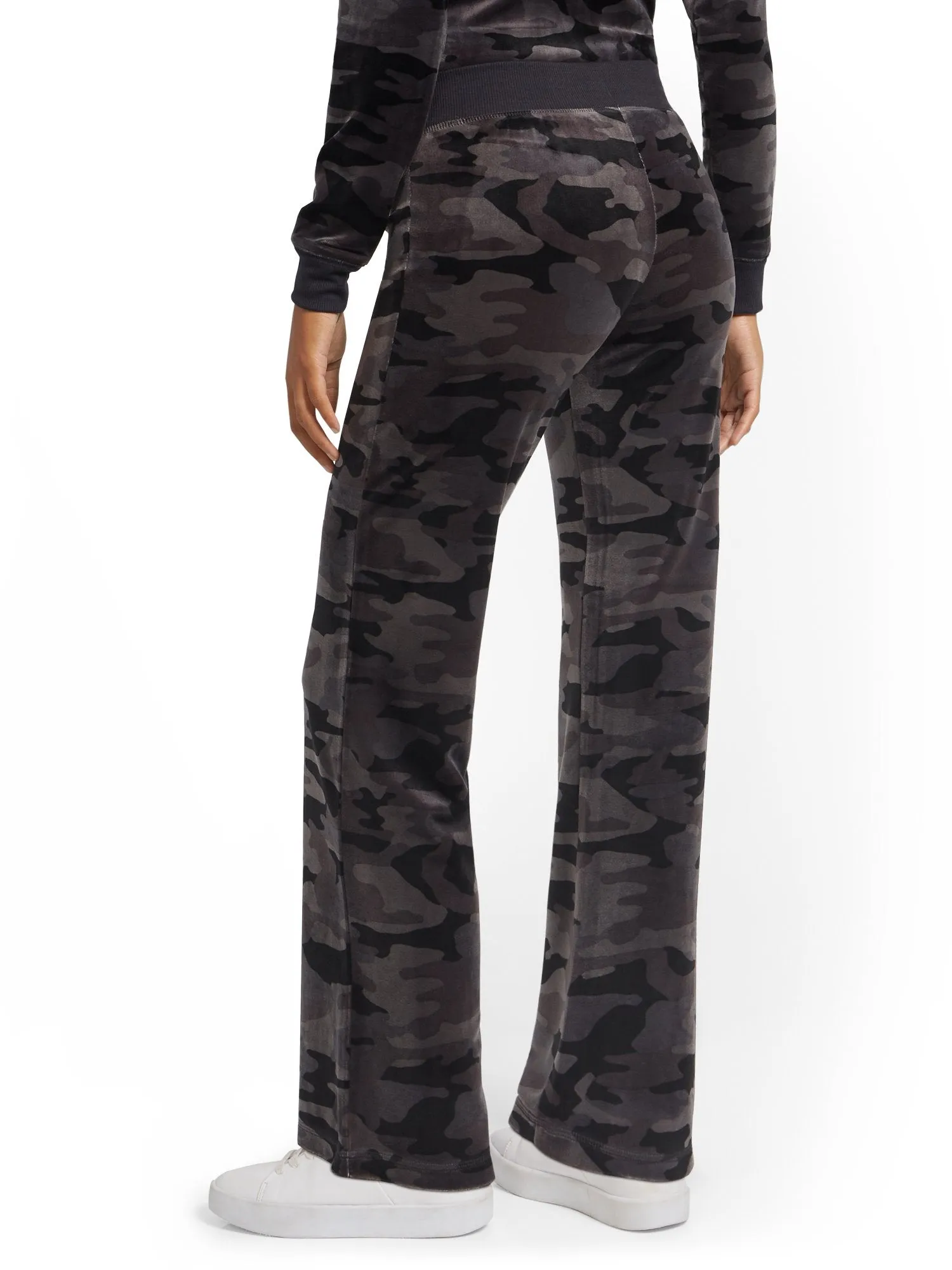 Camo-Print Velour Straight-Leg Pant - Dreamy Velour Collection