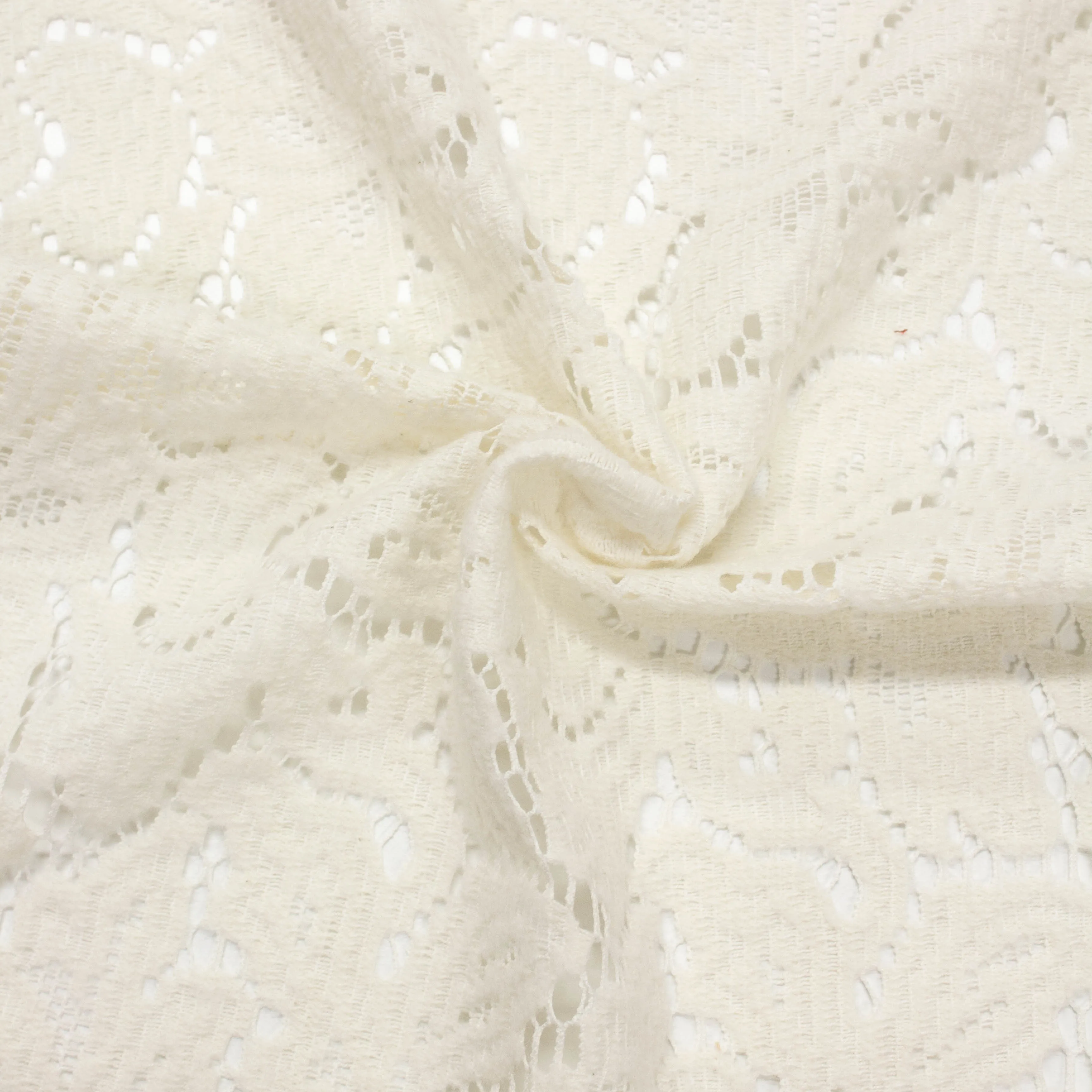 Caro Ivory Floral Flocked Lace