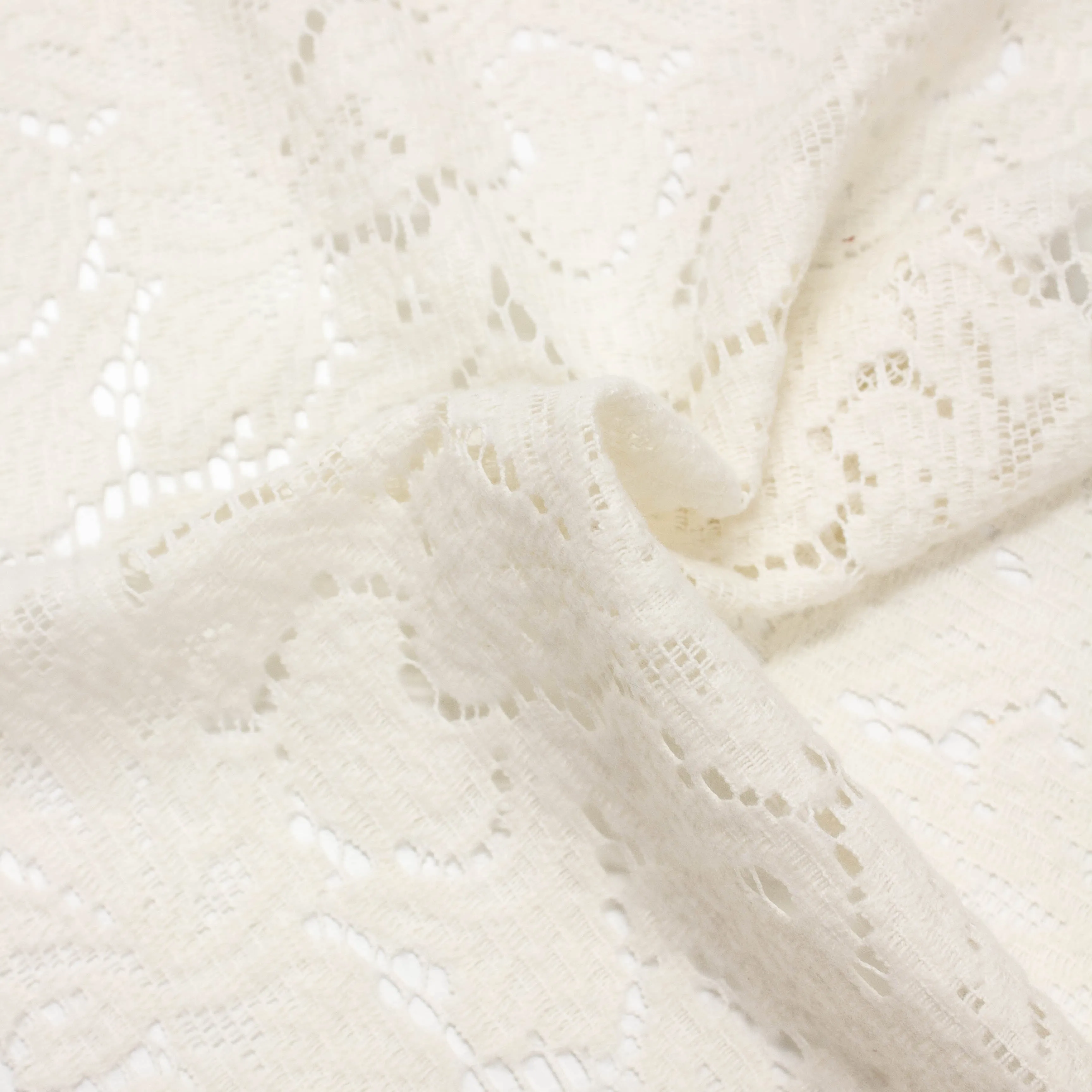 Caro Ivory Floral Flocked Lace