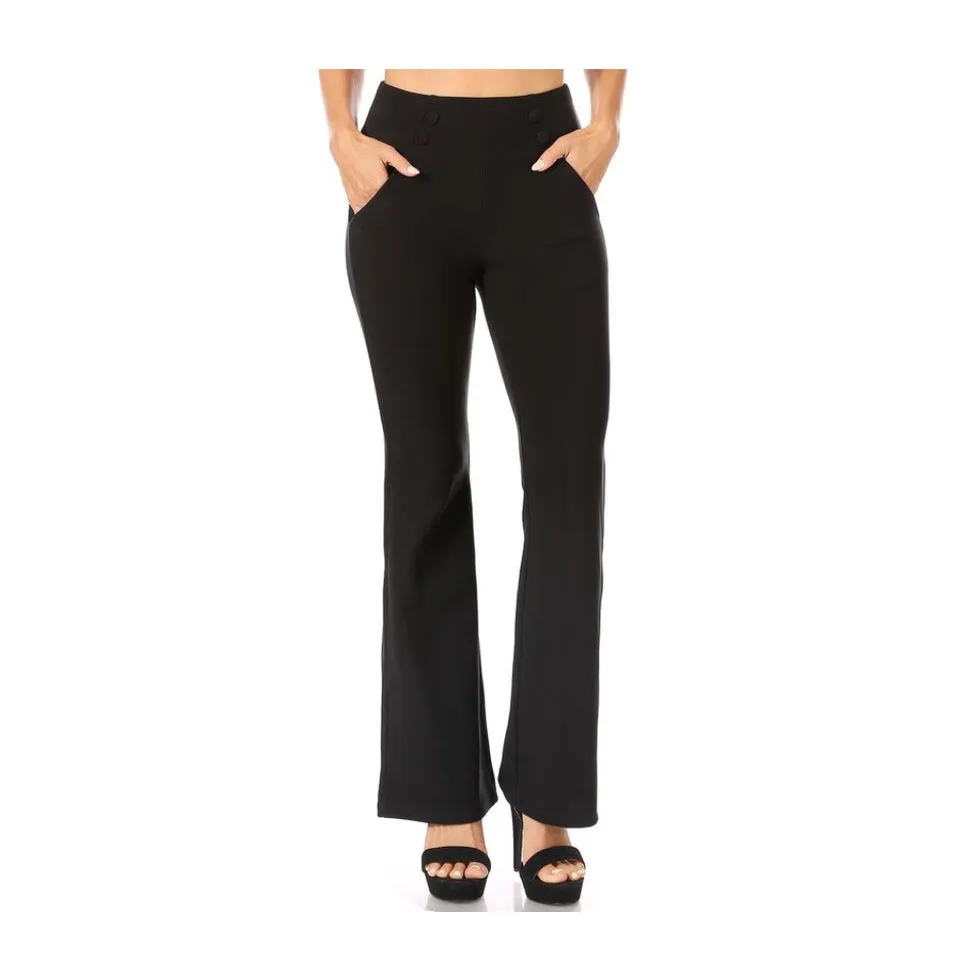 Chandly Women's Pants Flare High Waisted Casual Palazzo Bottoms