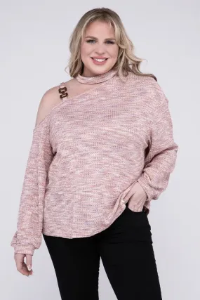Cold Shoulder Chain Decor Top