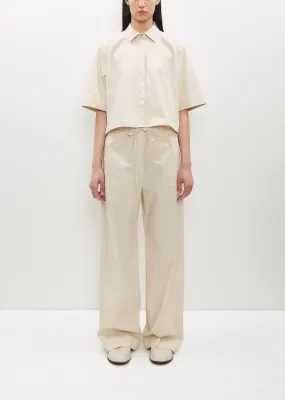 Cotton Drawstring Trousers — Stone