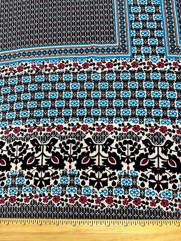 Eggplant Multi Woven Stretch Crepe Fabric