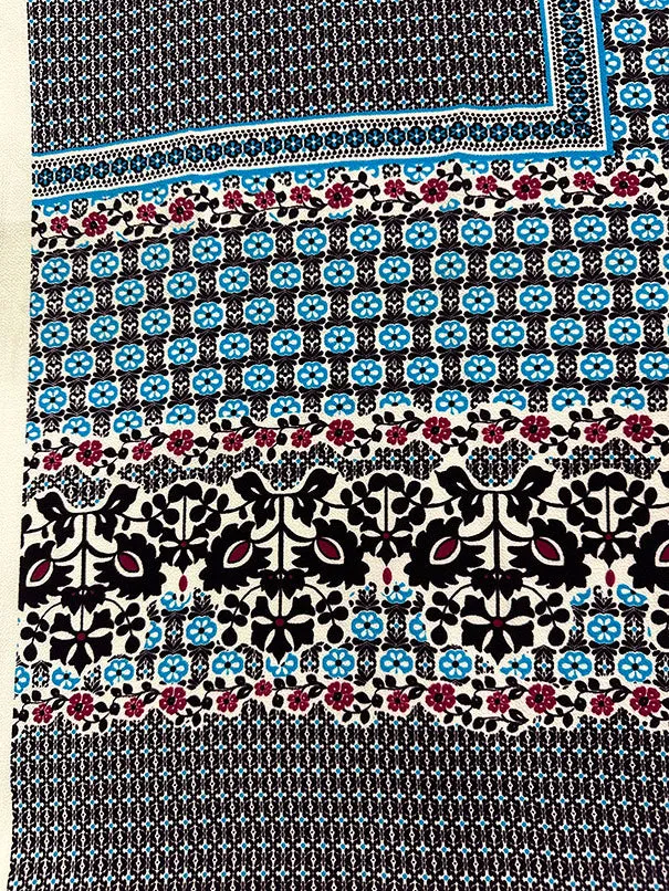 Eggplant Multi Woven Stretch Crepe Fabric