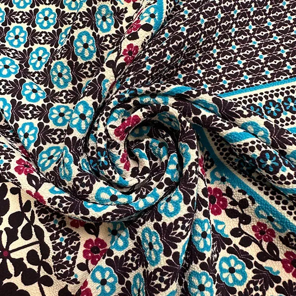 Eggplant Multi Woven Stretch Crepe Fabric