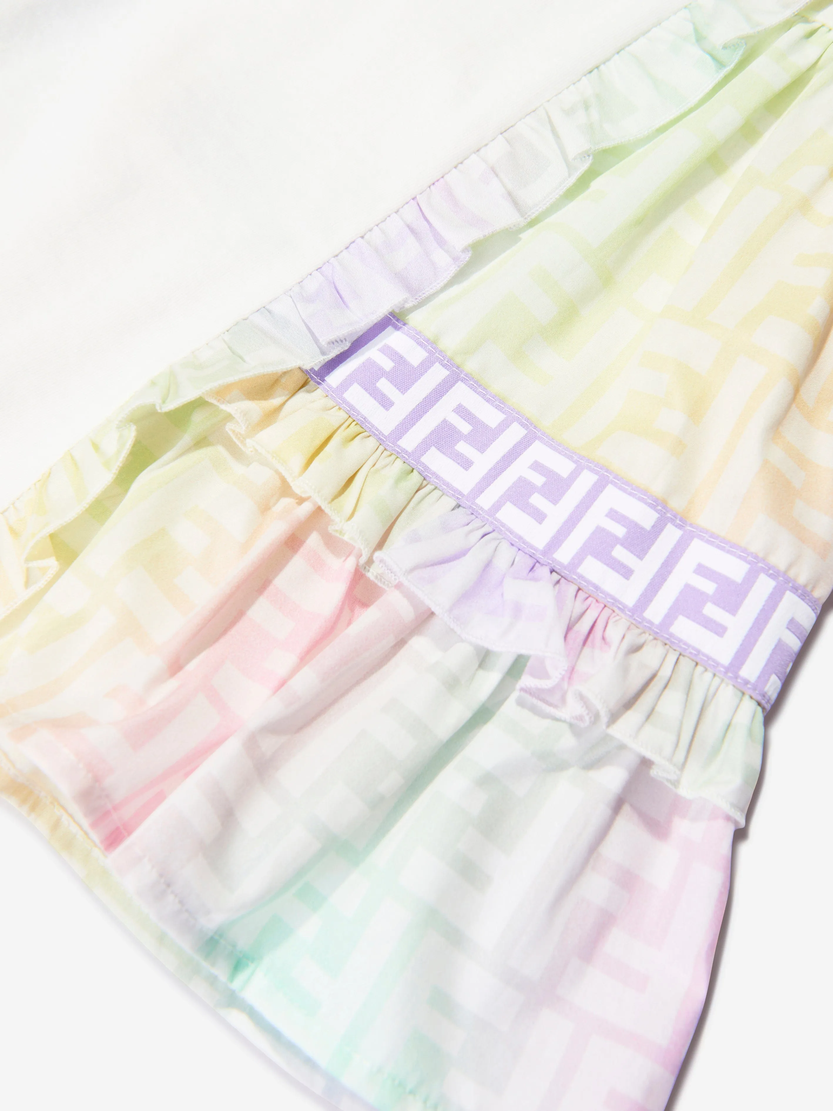 Fendi Baby Girls Metaverse Logo Dress in Multicolour