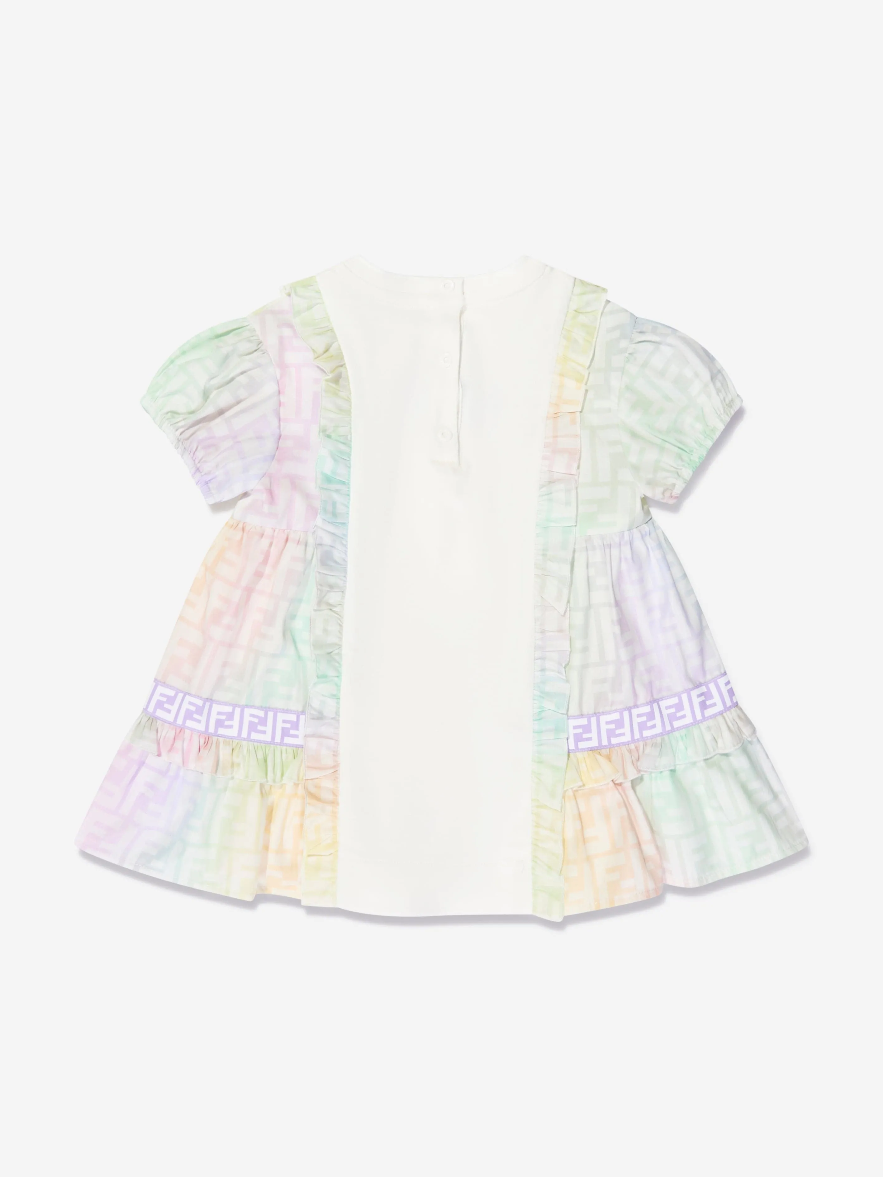 Fendi Baby Girls Metaverse Logo Dress in Multicolour