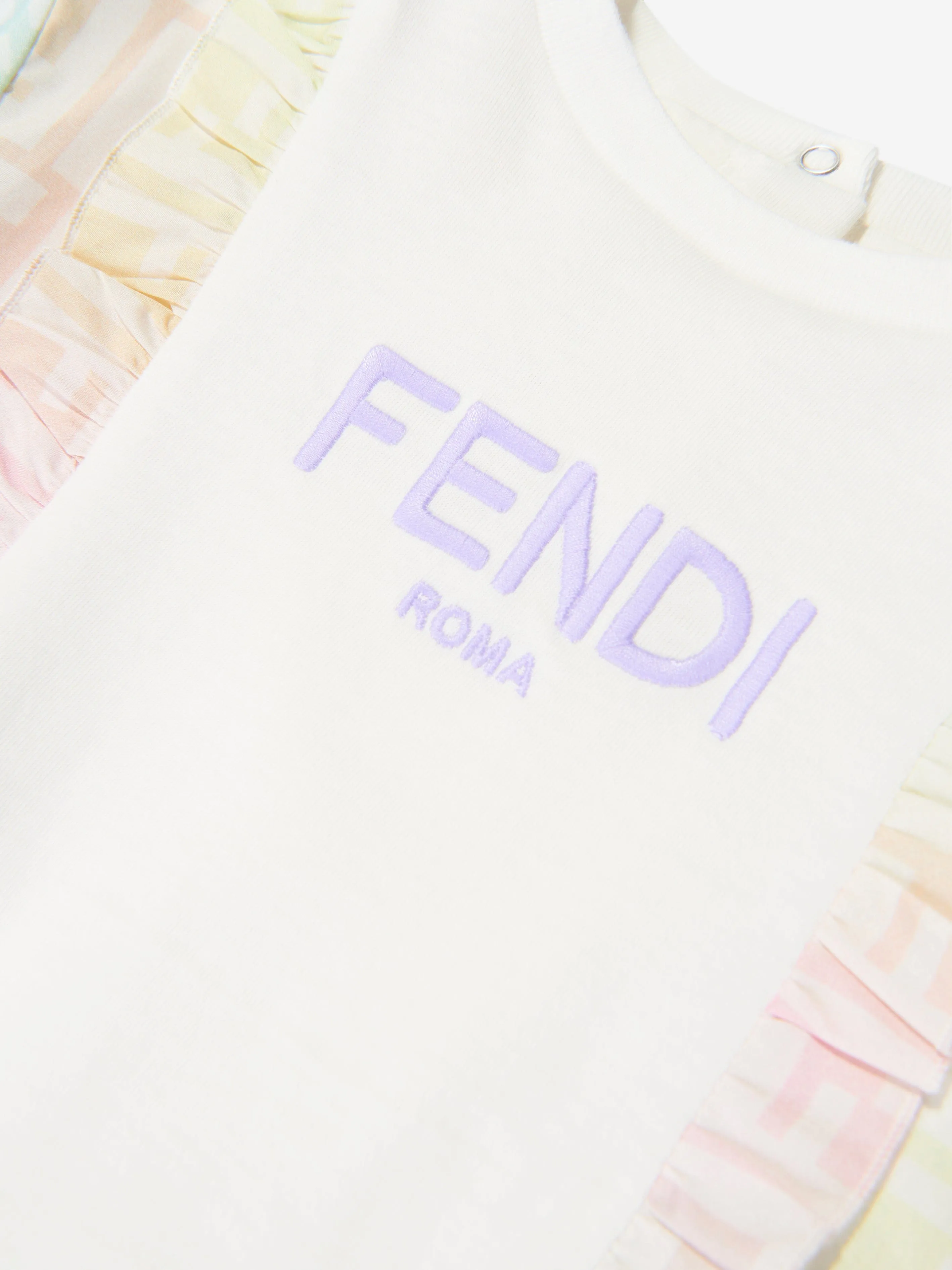 Fendi Baby Girls Metaverse Logo Dress in Multicolour