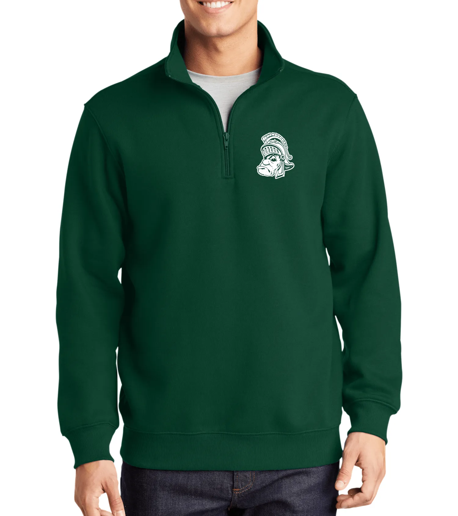 Green MSU Quarter Zip Pullover - Gruff Sparty