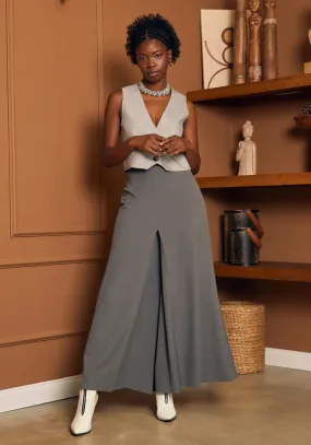 Grey High Waisted Palazzo Pants