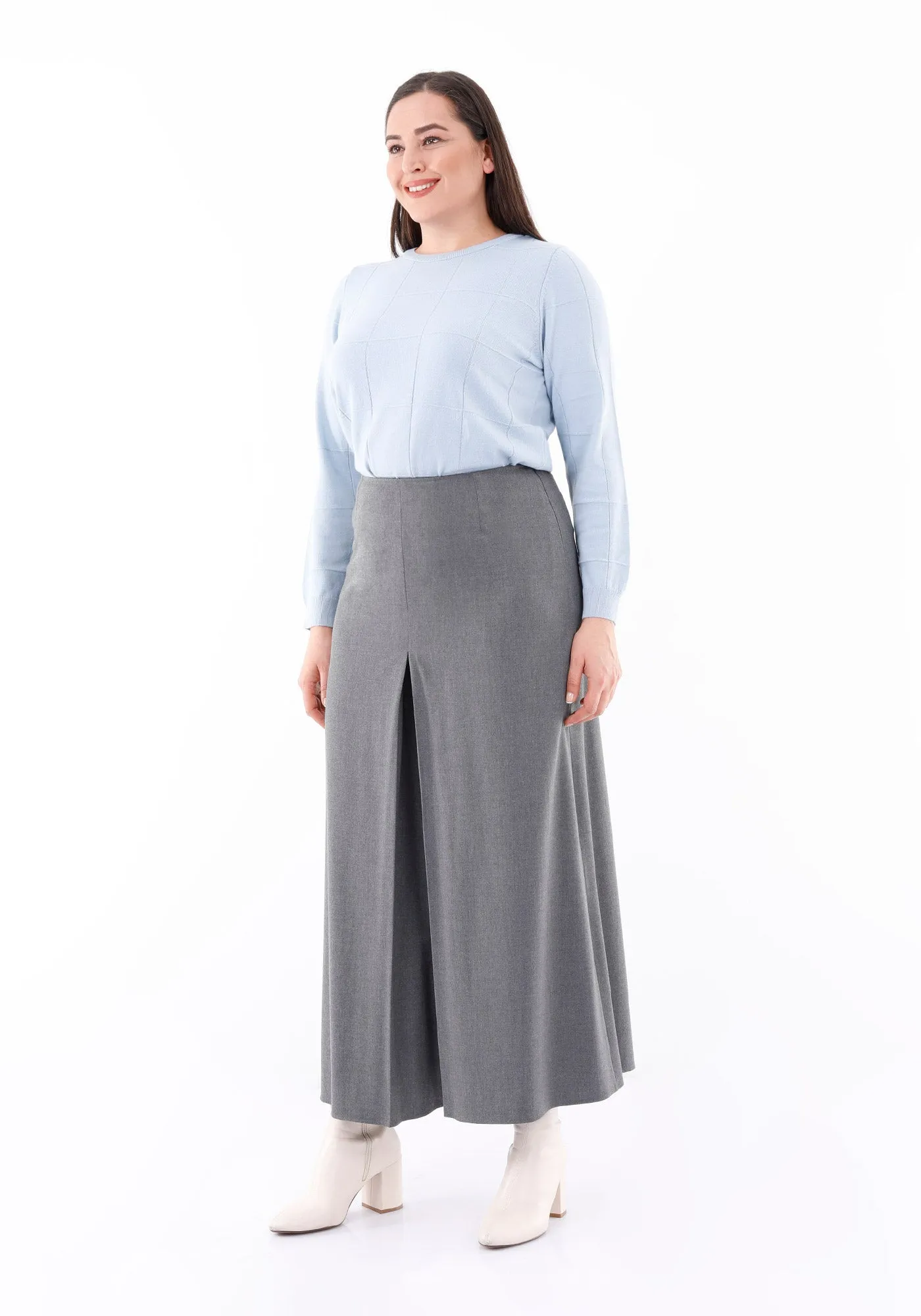 Grey High Waisted Palazzo Pants