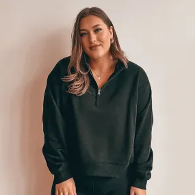 Heritage Quarter Zip Pullover [Black]