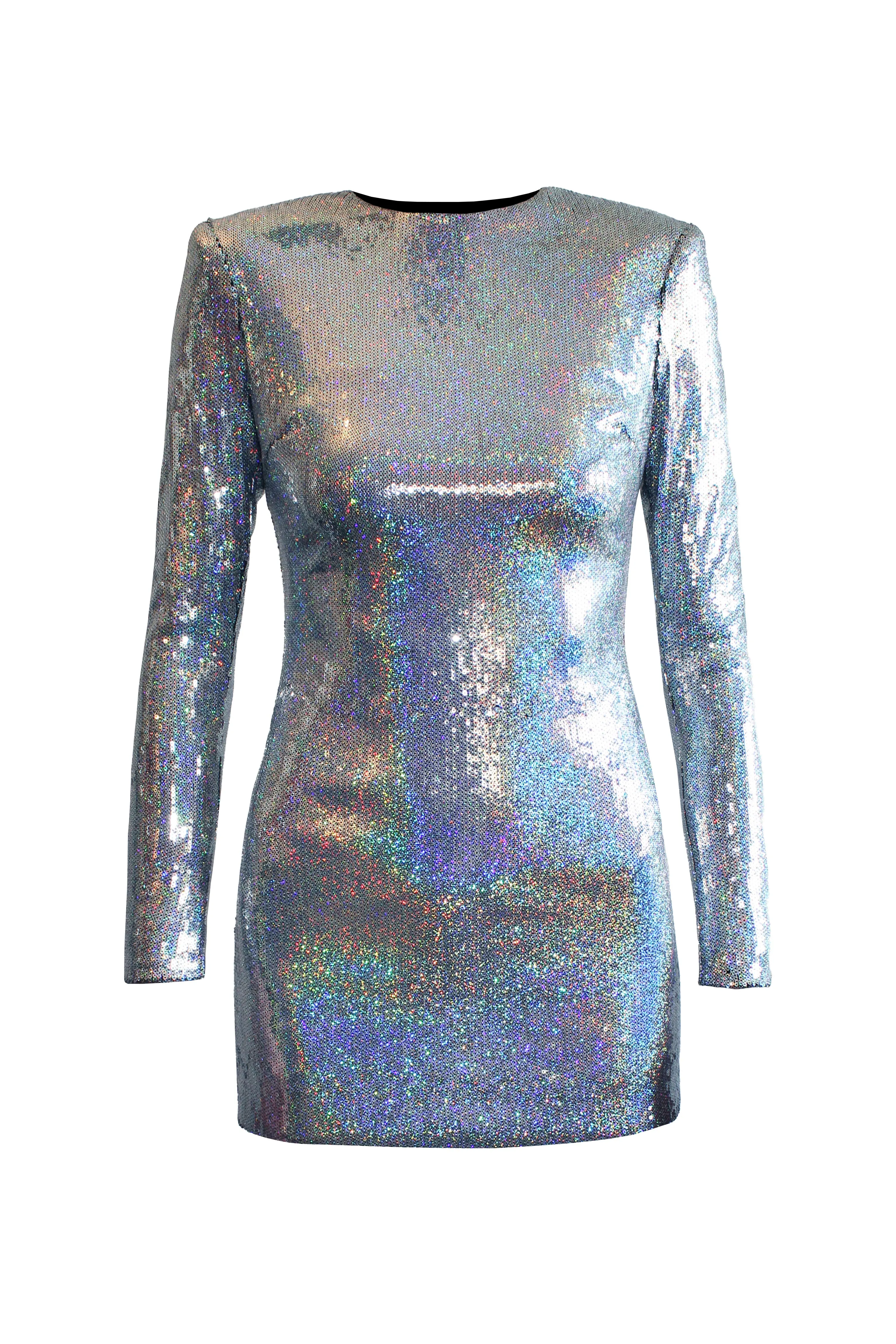 Holographic Sequin Mini Dress