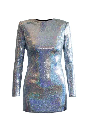 Holographic Sequin Mini Dress