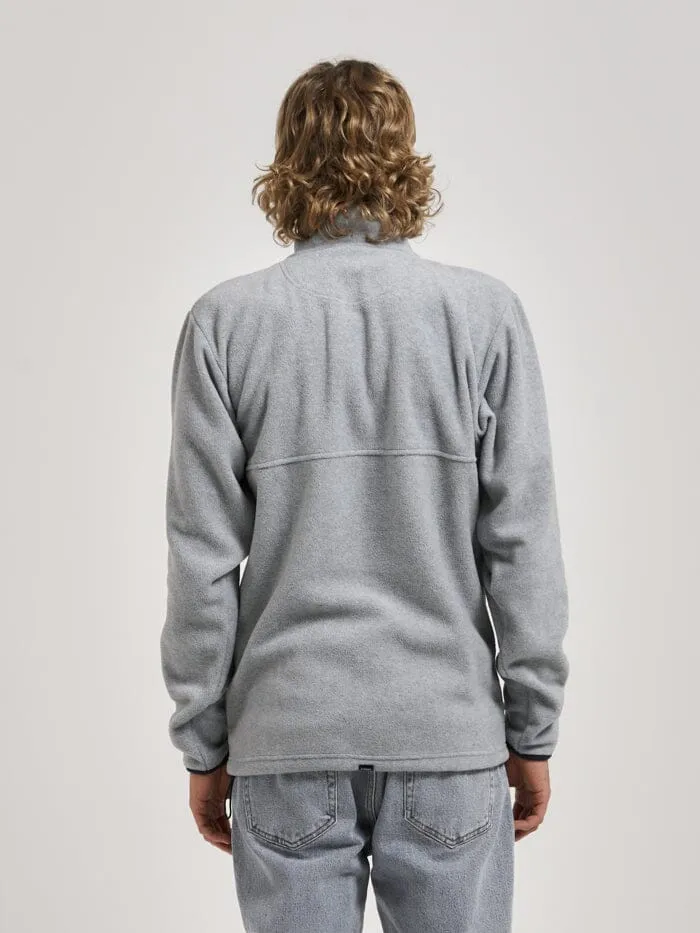 In A State Of Relaxation Quarter Zip Polar Fleece - Grey Marle