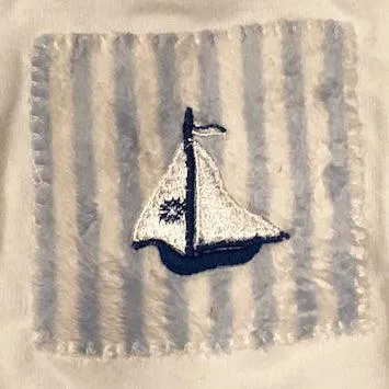 Infant Blue and White Stripe Velour Pants and Matching Tee