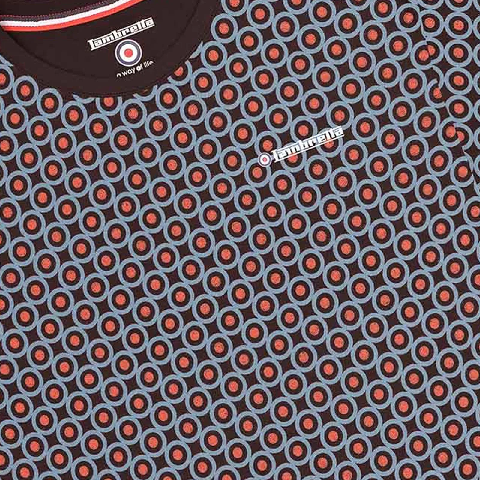 Lambretta Mens Geo Target Short Sleeve Crew Neck T-Shirt