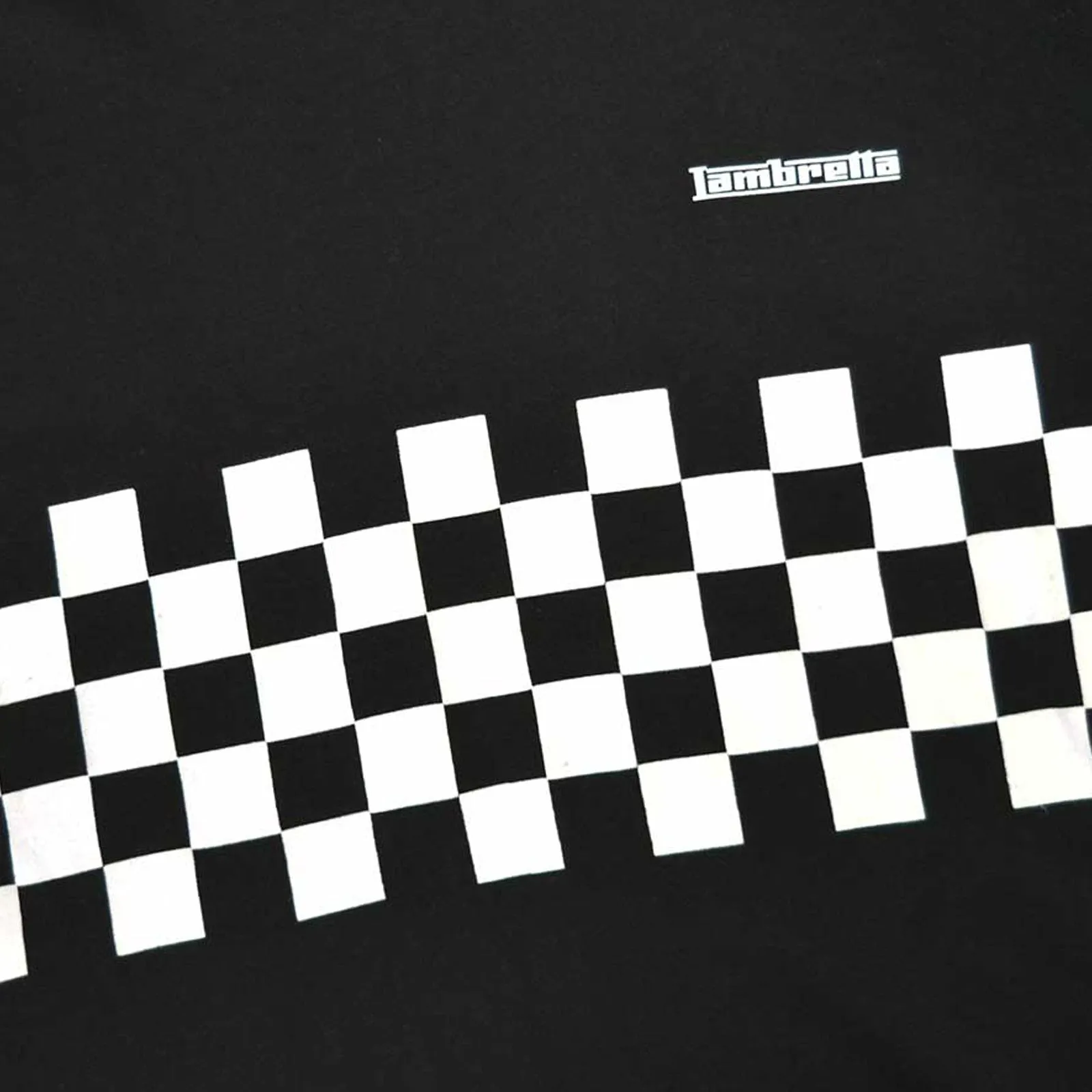 Lambretta Mens Two Tone Panel Checkered T-Shirt - Black