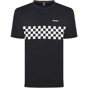 Lambretta Mens Two Tone Panel Checkered T-Shirt - Black