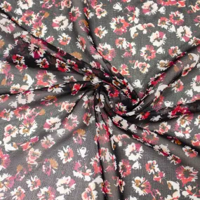 Ludine Black Floral Polyester Voile