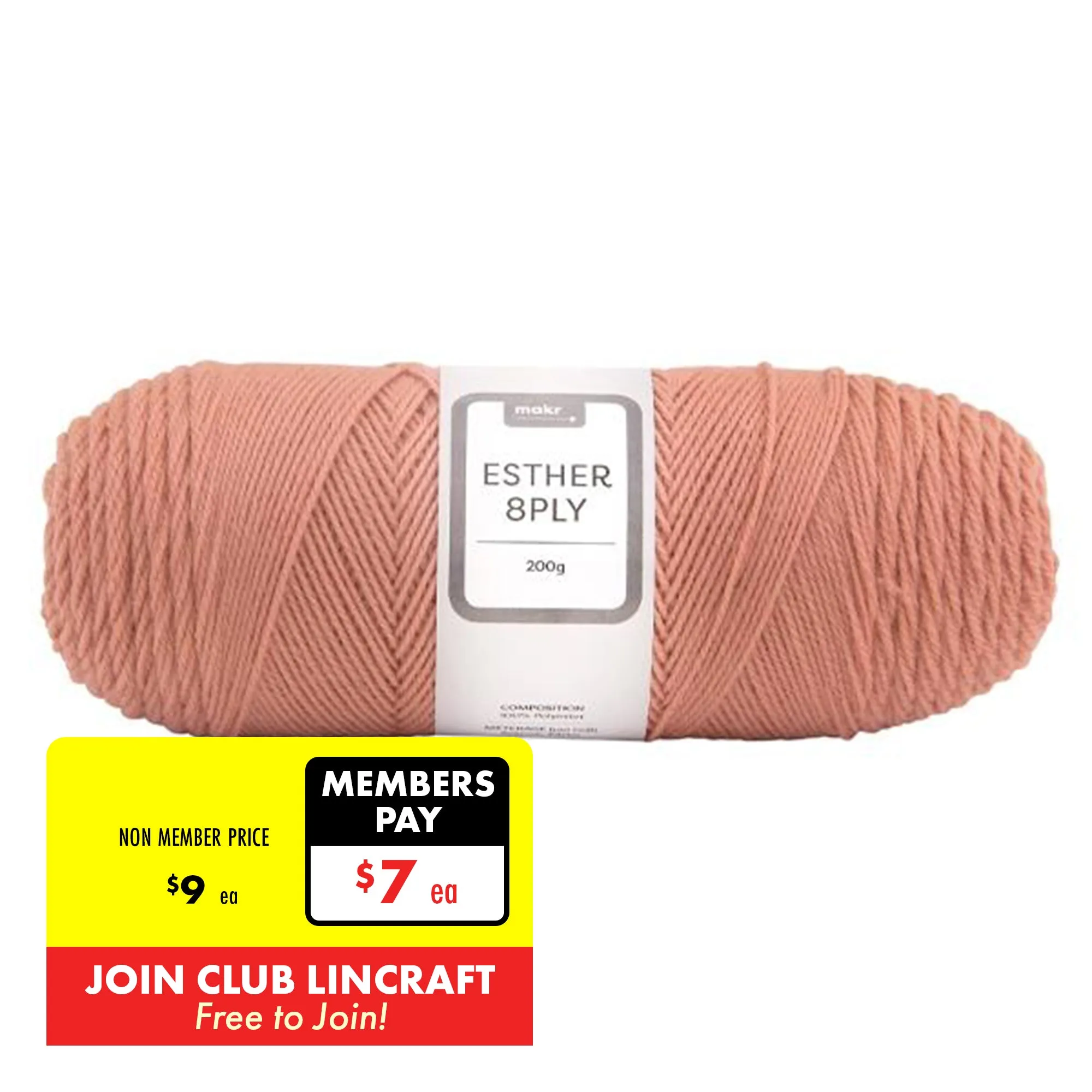 Makr Esther 8ply Crochet & Knitting Yarn, 200g Polyester Yarn