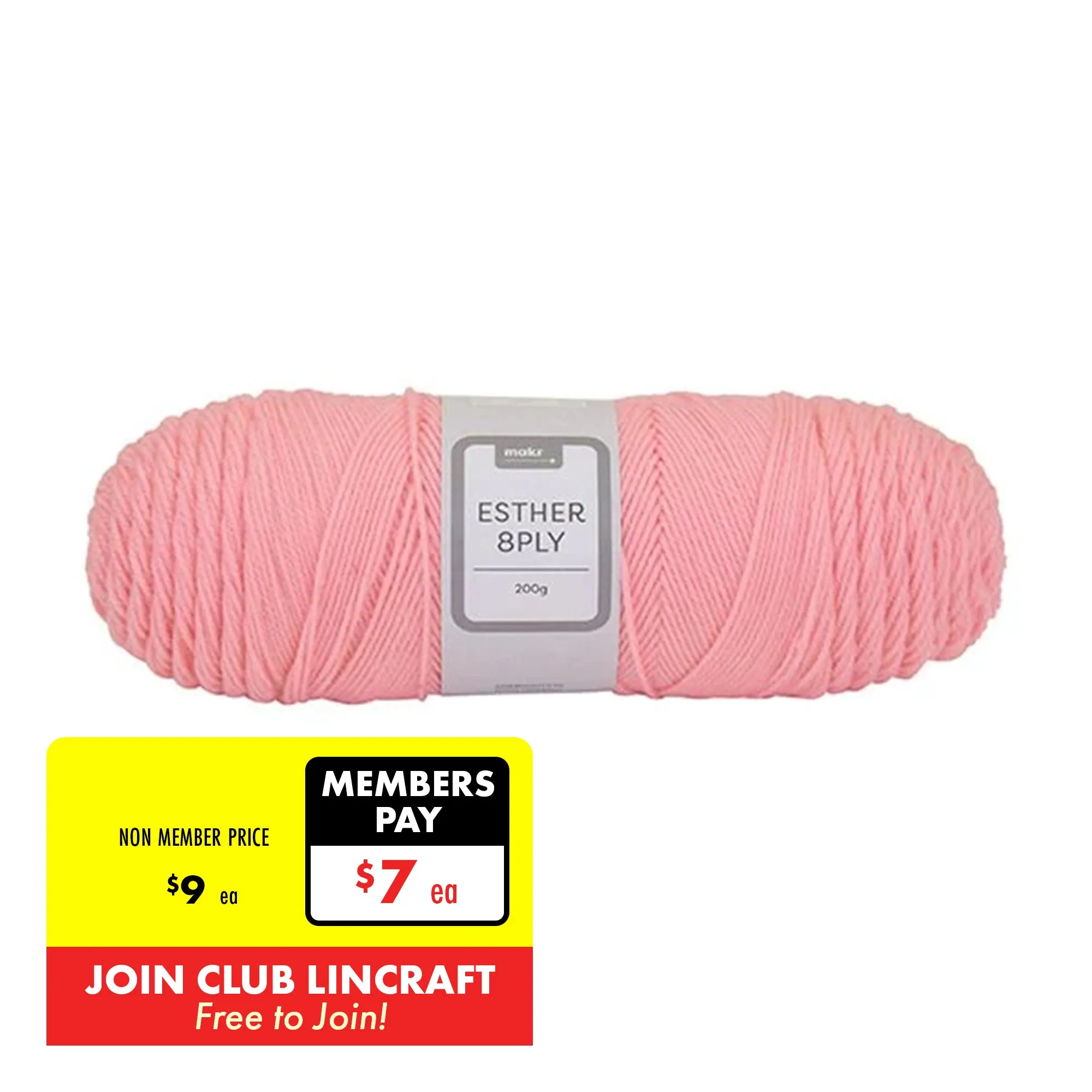 Makr Esther 8ply Crochet & Knitting Yarn, 200g Polyester Yarn