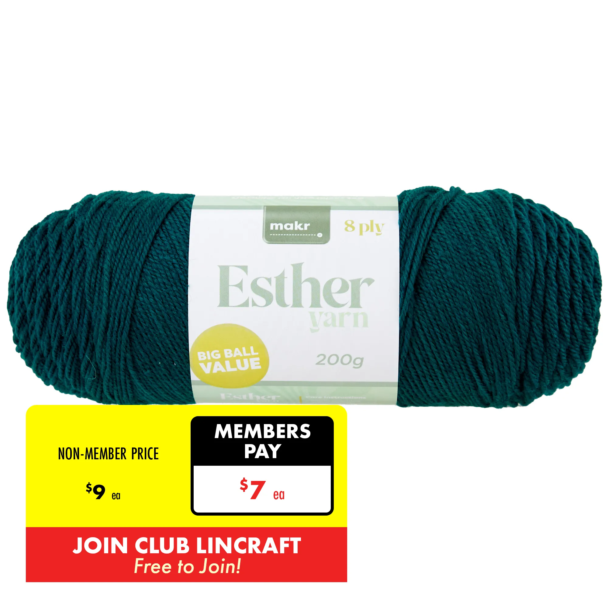 Makr Esther 8ply Crochet & Knitting Yarn, 200g Polyester Yarn