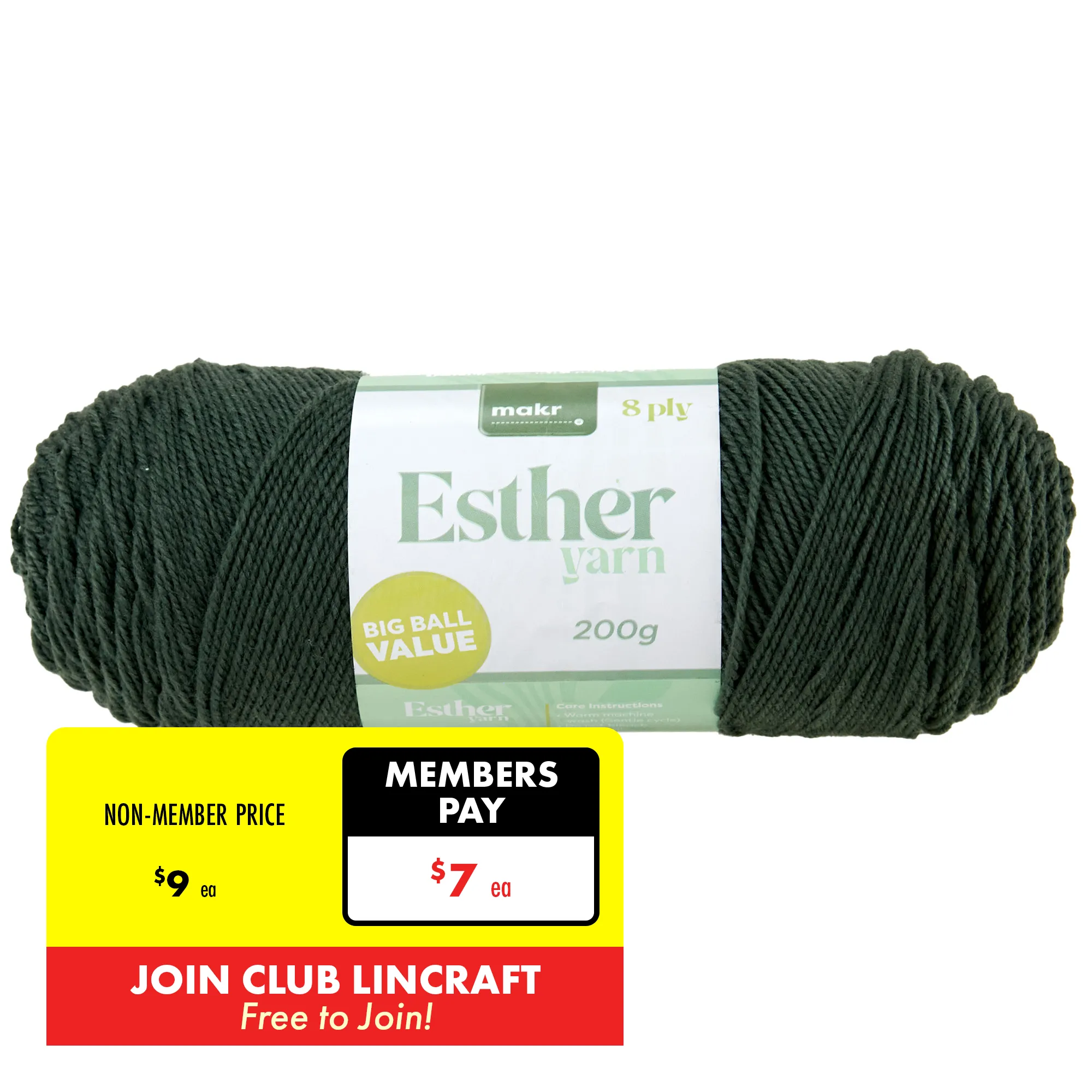 Makr Esther 8ply Crochet & Knitting Yarn, 200g Polyester Yarn