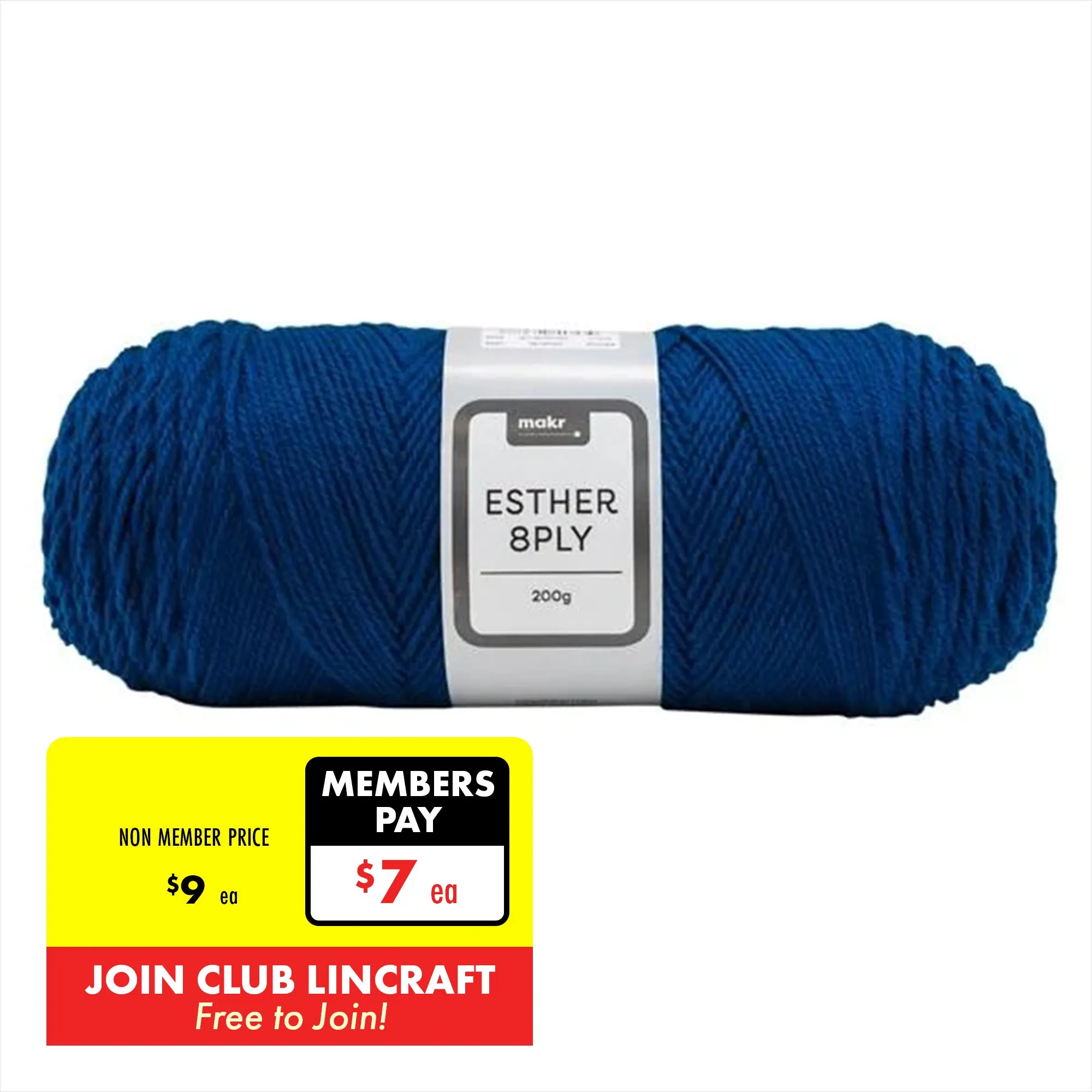 Makr Esther 8ply Crochet & Knitting Yarn, 200g Polyester Yarn
