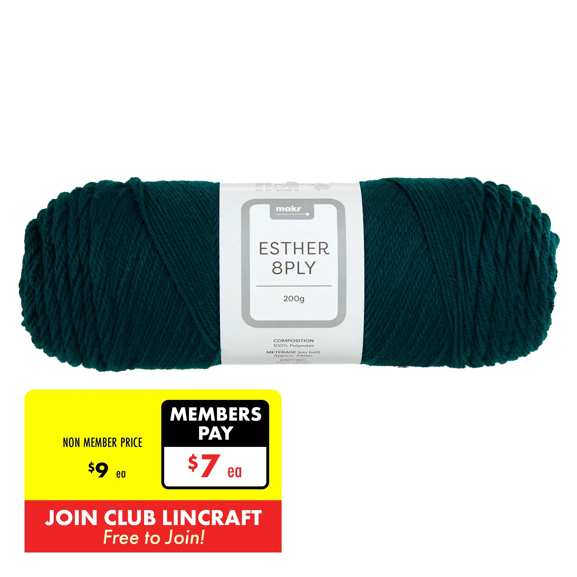 Makr Esther 8ply Crochet & Knitting Yarn, 200g Polyester Yarn