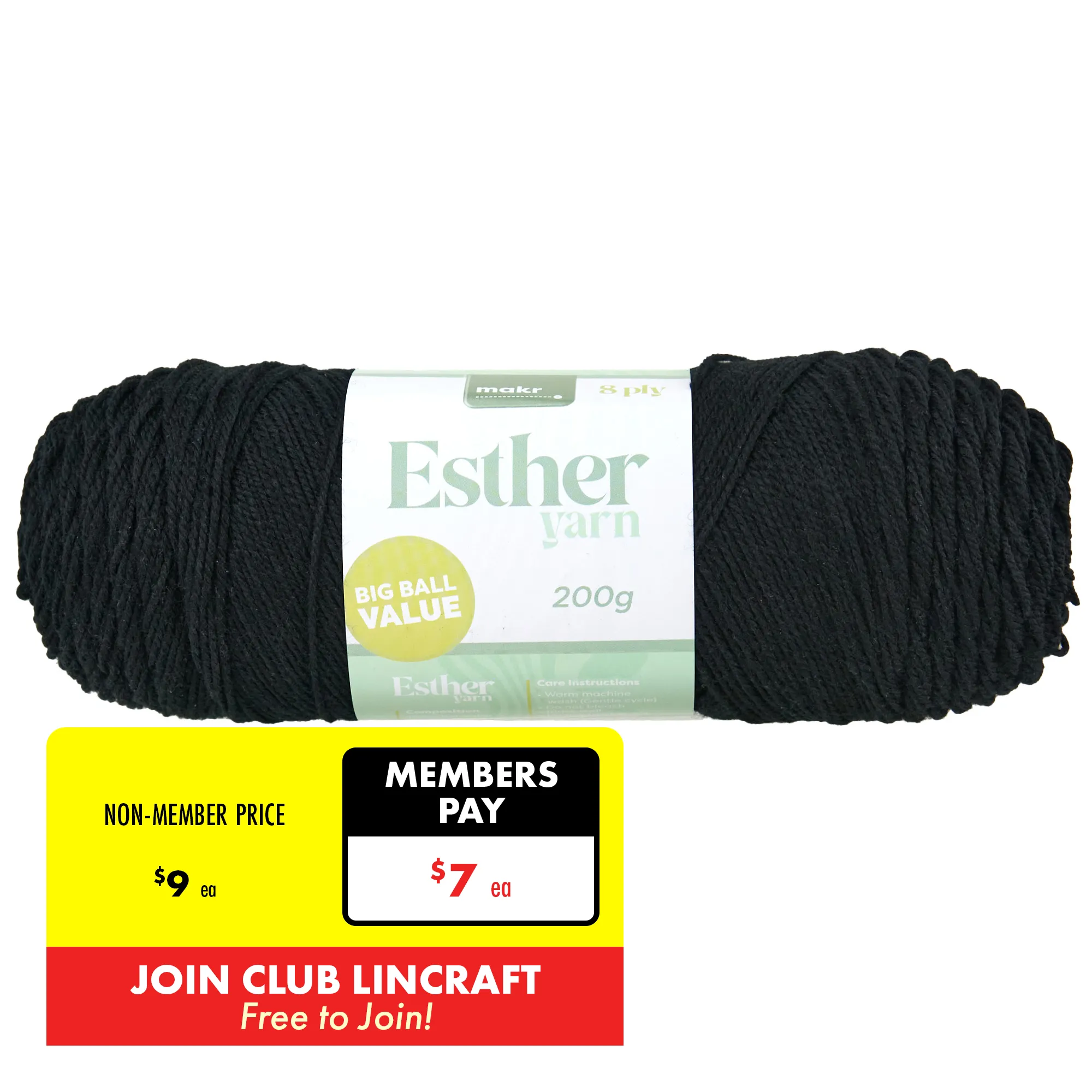 Makr Esther 8ply Crochet & Knitting Yarn, 200g Polyester Yarn