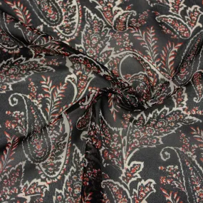 Matz Black Floral Polyester Voile