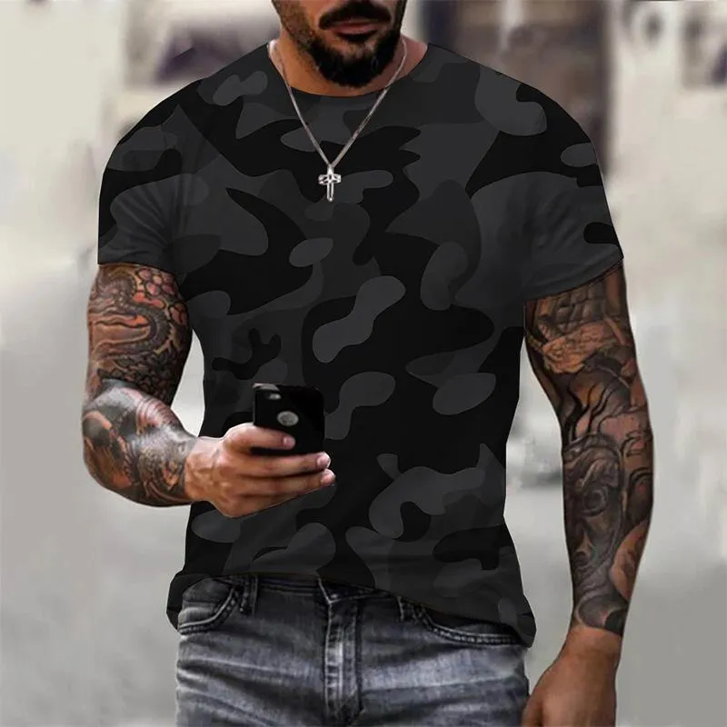 Men's Crew Neck Camouflage Short Sleeve T-Shirt 68297644YM