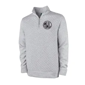 Men's Quilted Quarter Zip Sweatshirt Personalized