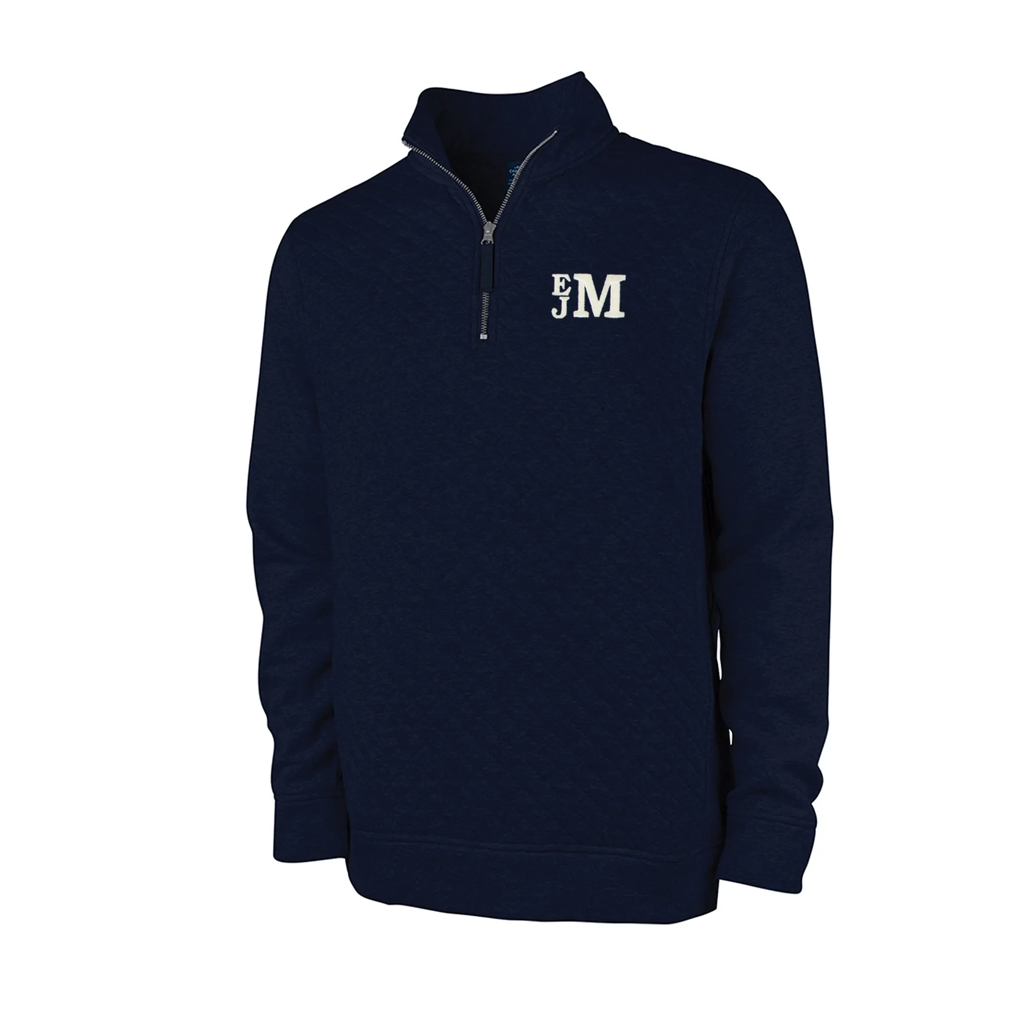 Men's Quilted Quarter Zip Sweatshirt Personalized
