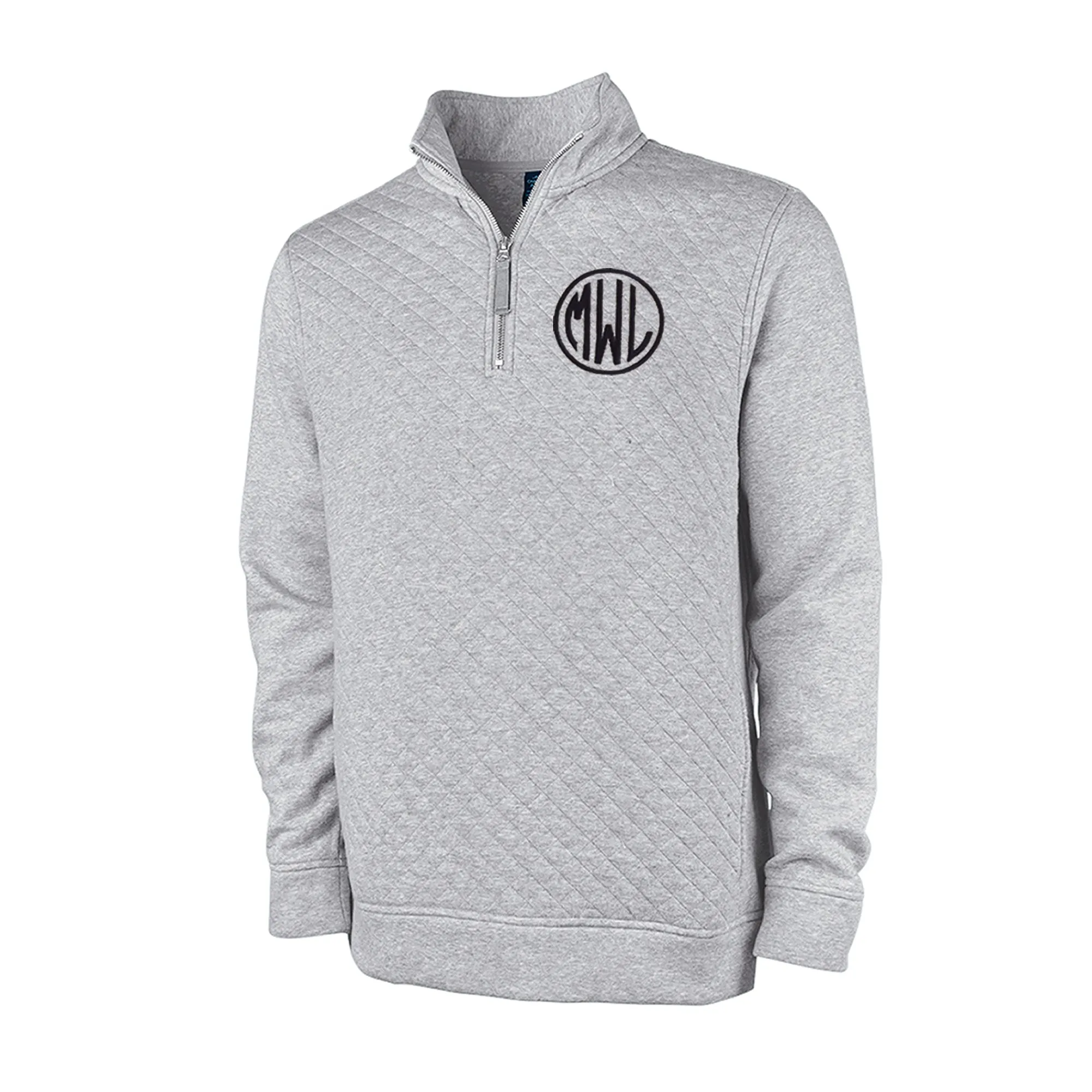Men's Quilted Quarter Zip Sweatshirt Personalized