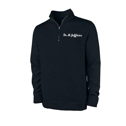Men's Quilted Quarter Zip Sweatshirt Personalized
