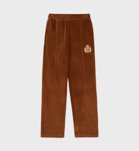 NY Crest Velour Track Pant - Tobacco/Cream