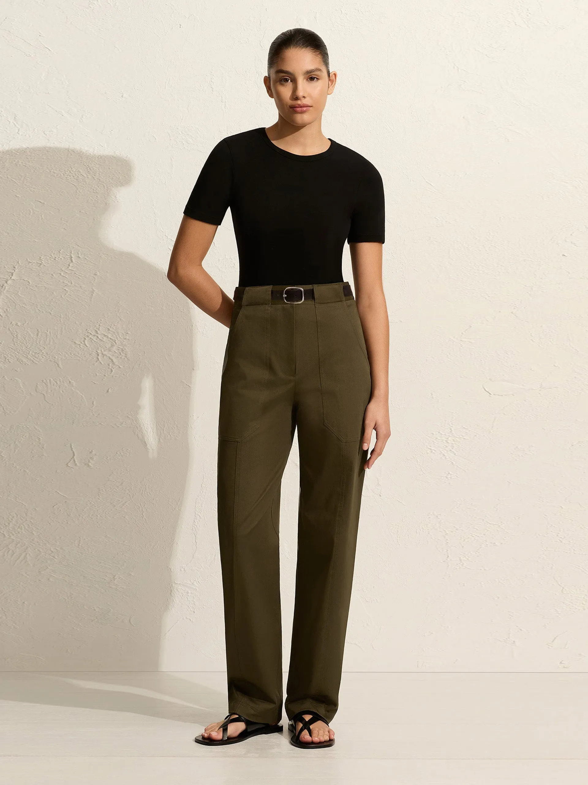 Olive utility trousers