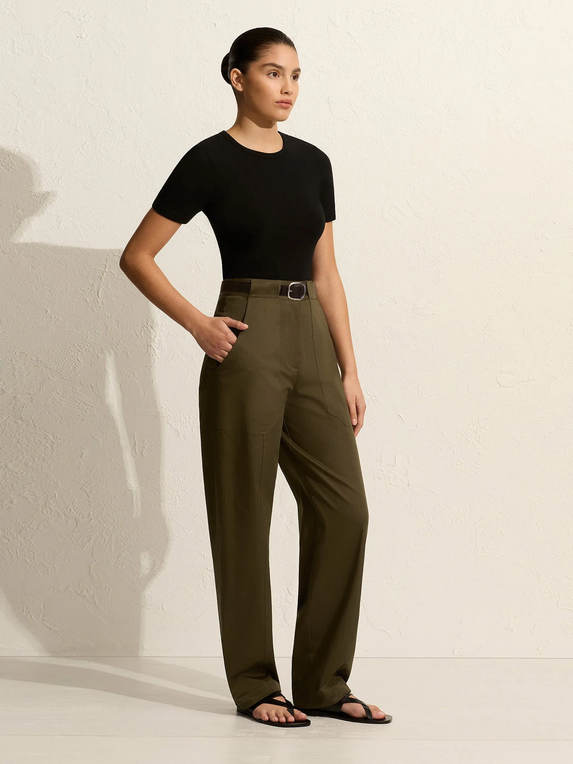 Olive utility trousers