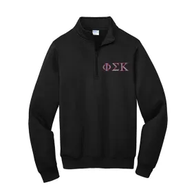 Phi Sigma Kappa Quarter Zip Embroidered Greek Letters