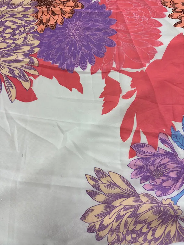Pink Multi Color Floral Print Georgette Fabric